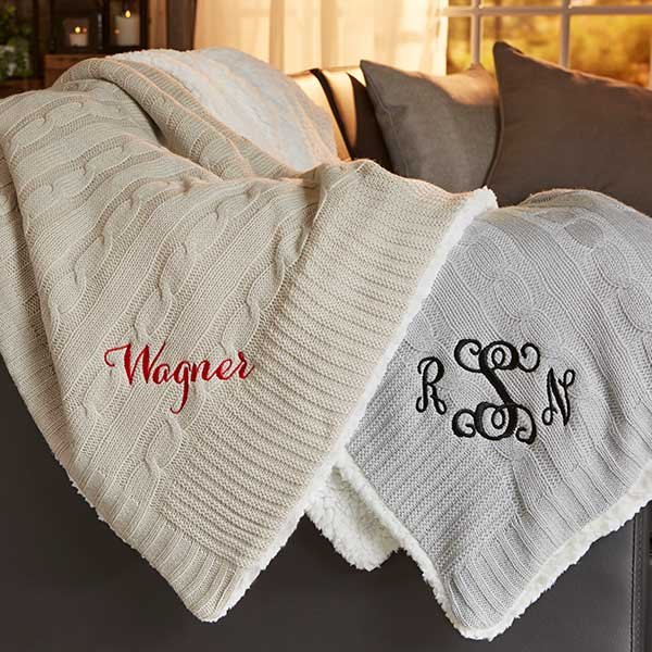 Monogrammed Throw Blankets