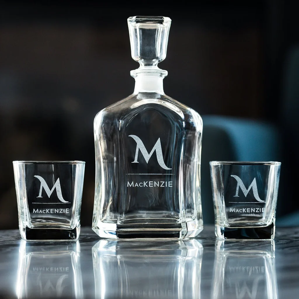 Monogrammed Whiskey Decanter Set