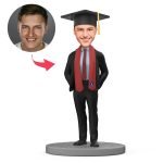 graduation-male-red-stole bobblehead