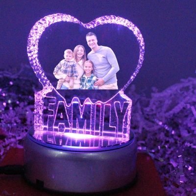 Family Crystal with Rotatable LED Base