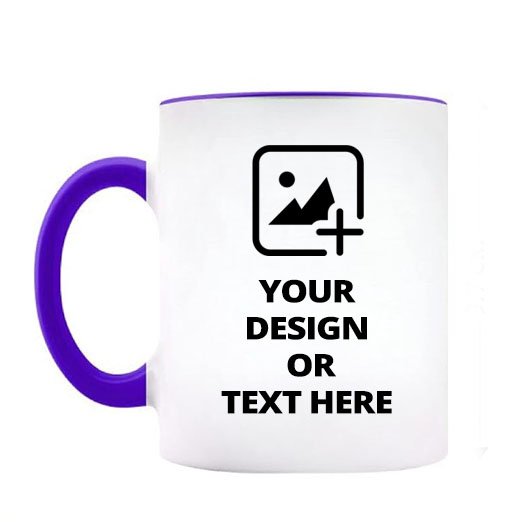 custom ceramic blue two tone coffee mug