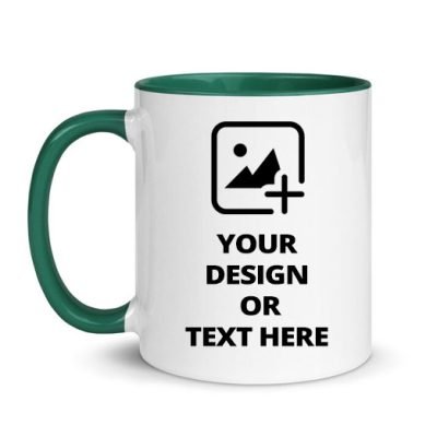 custom ceramic green two tone coffee mug