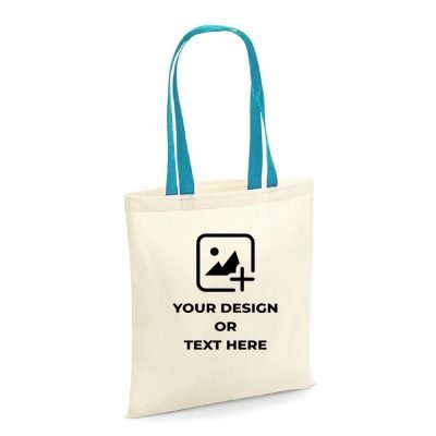 sturdy shopping tote blue bag