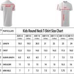 Christmas Initial T-Shirts for Kids Size Chart
