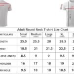 Adult Women T-Shirt Size Chart