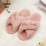 personalized fluffy slippers