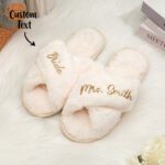 personalized fluffy slippers