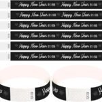 New Year Paper Wristbands Black