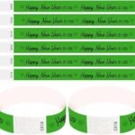 New Year Paper Wristbands Drak Green