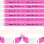 New Year Paper Wristbands Pink