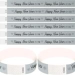 New Year Paper Wristbands Silver