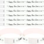 New Year Paper Wristbands White