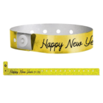 New Year Plastic Wristbands HOLOGRAPHIC GOLD