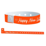 New Year Plastic Wristbands Orange