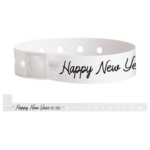 New Year Plastic Wristbands White