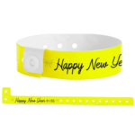 New Year Plastic Wristbands Yellow