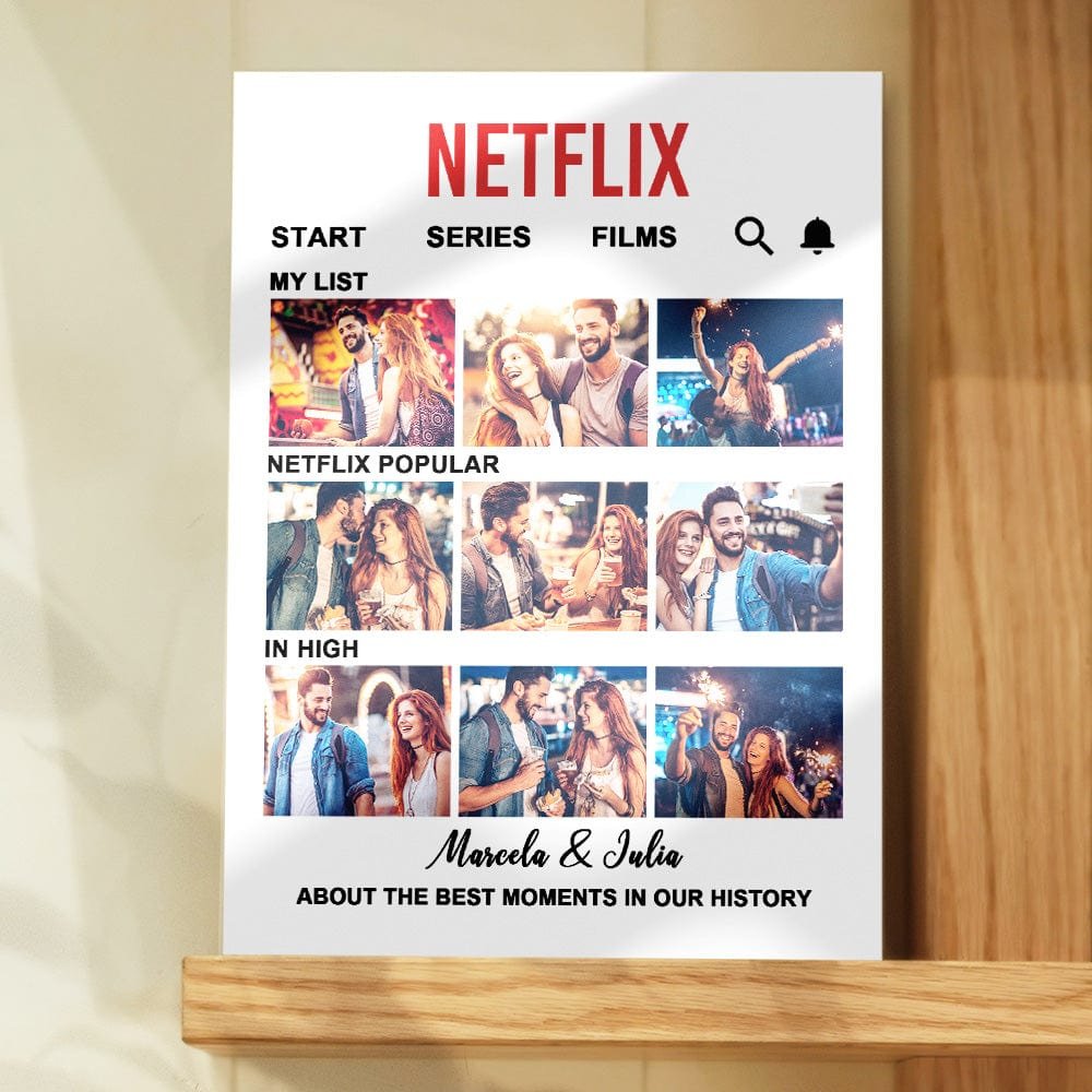 Custom white Netflix fritted Poster