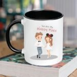 Black Ceramic Mug for Valentines Day