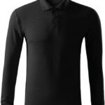 Mens LONG SLEEVE POLO T-Shirt Black