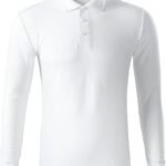 Mens LONG SLEEVE POLO T-Shirt Wite