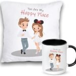 You are my happy place pillow and mug combo