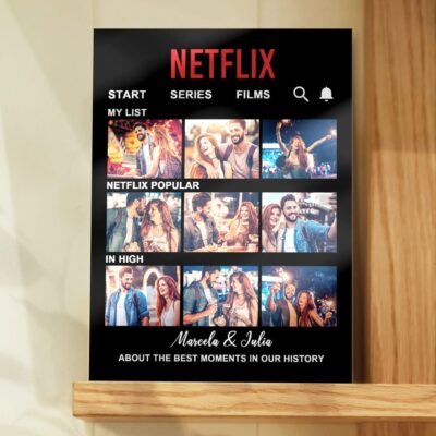 Custom white Netflix fritted Poster