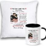 the day i met you pillow and mug combo