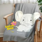 personalized-elephant-baby-blanket