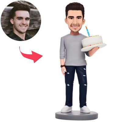 Man Holding Cake Bobblehead