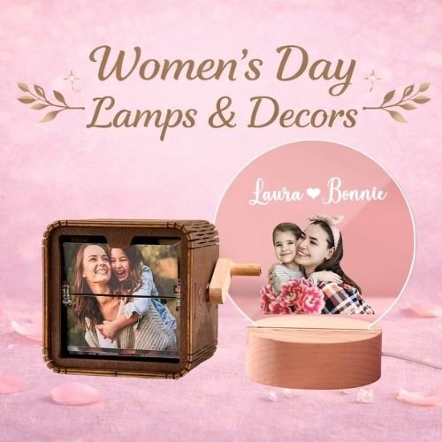 Personalized Custom Womens Day lamps and decors gifts dubai