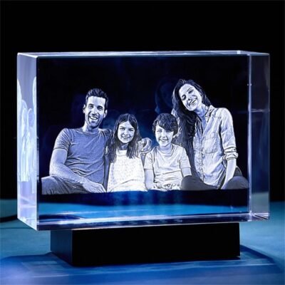 Laser Engraved Crystal Cube