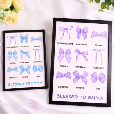 Personalized Bow Wooden Plaque