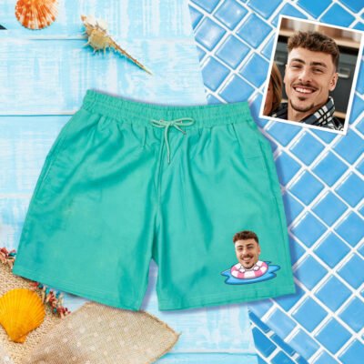 custom face swim shorts