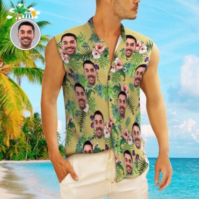 custom face sleeveless shirt