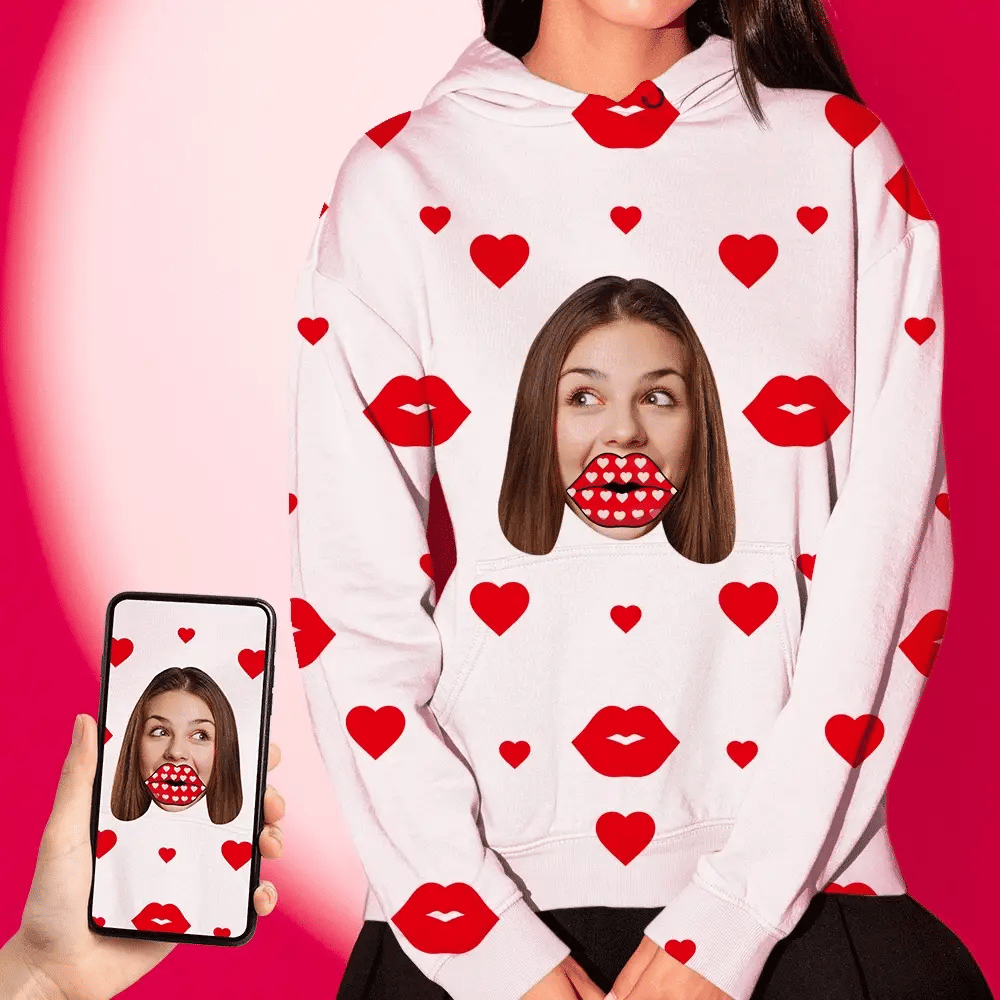 Red Heart Lips Hoodie