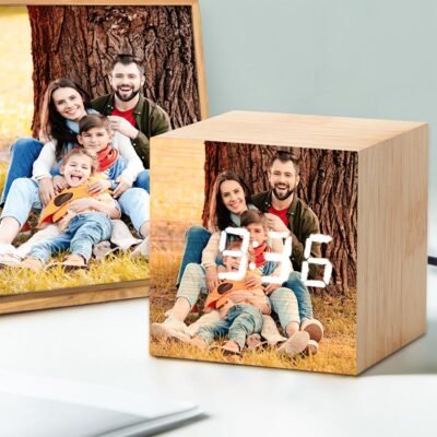 Photo LED Wooden Clock