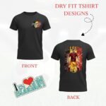 Black dry-fit T-shirt; front has a small Belgium 2026 logo, back features a bold Belgium soccer graphic with a large BELGIUM title.