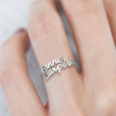 Custom Double Names Ring