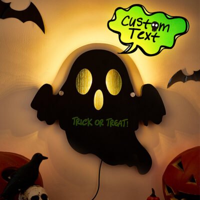 personalized trick or treat ghost light