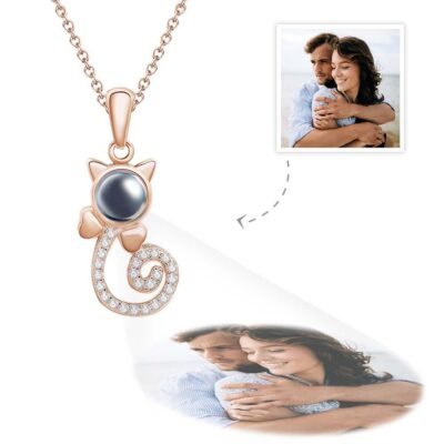 Projection Cat Photo Necklace