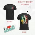 Black dry-fit t-shirt with a small Mexico 2026 logo on the front left chest area (front view).