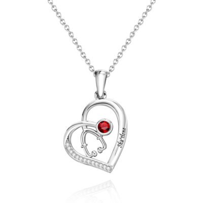 stethoscope birthstone necklace