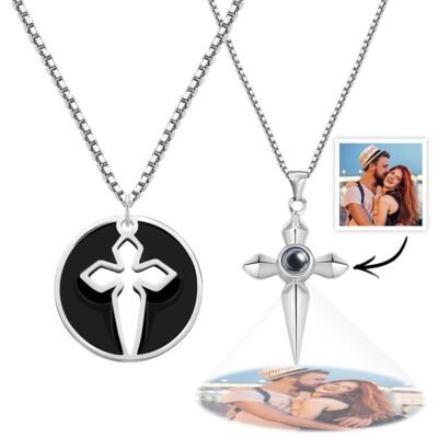custom projection necklace love sword