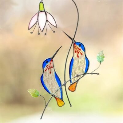 hummingbird stained glass